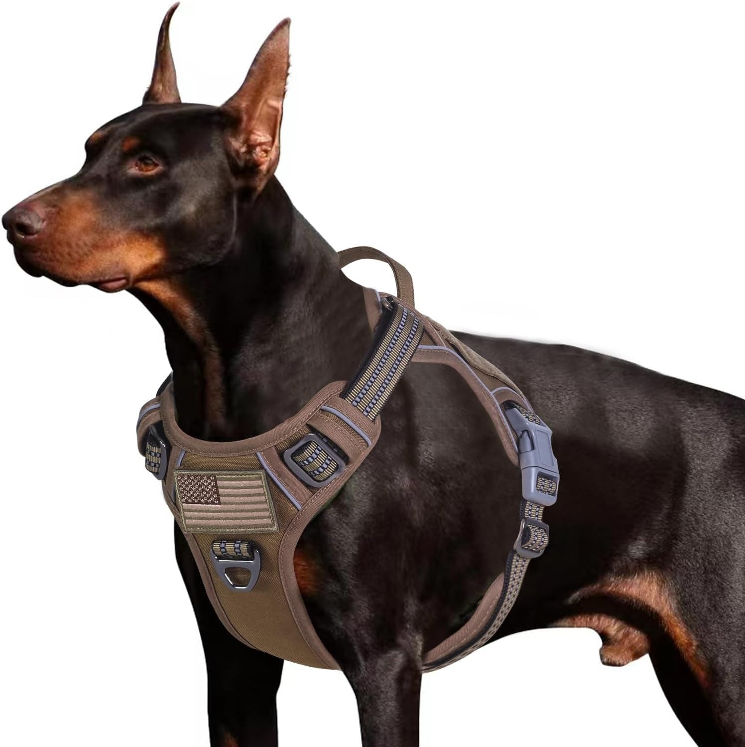 Tactical Dog Harness for Large Medium Small Dogs No Pull, Famous TIK Tok No Pull Dog Harness, Fit Smart Reflective Pet Walking Harness for Training, Adjustable Dog Vest Harness with Handle