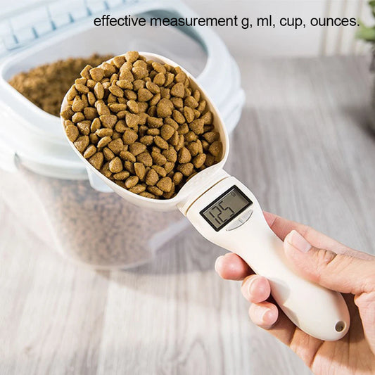 Pet Food Measuring Scoop Electronic Dog Cat Food Measuring Cup Digital Spoon Scale Kitchen Food Scale with LED Display