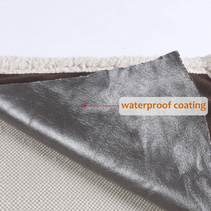 Waterproof Liquid Pee Proof Fleece Sherpa Blanket for Bed Couch Sofa, Protector Cover for Baby, Cozy Lining Throws for Camping Boating